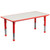 47.25" Red and Gray Contemporary Height Adjustable Rectangular Activity Table - IMAGE 1