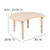 35.5" Beige Crescent Contemporary Height Adjustable Activity Table