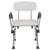 33" White and Silver Adjustable Back Medical Grade Shower Chair - IMAGE 5