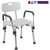 33" White and Silver Adjustable Back Medical Grade Shower Chair