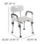 33" White and Silver Adjustable Back Medical Grade Shower Chair