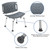 32.25" Gray and Silver Medical Grade Shower Chair with Extra Large Back - IMAGE 6