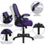 44" Black and Purple High Back Ergonomic Swivel Office Chair with Flip-Up Arms