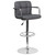 45.25" Gray and Silver Quilted Adjustable Bar Stool - IMAGE 1