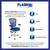 44.25" White and Blue Mid-Back Multifunction Executive Swivel Office Chair with Adjustable Arms - IMAGE 2