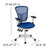 44.25" White and Blue Mid-Back Multifunction Executive Swivel Office Chair with Adjustable Arms - IMAGE 4
