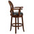 48.25" Black and Brown Transitional Perforated Back Bar Stool with Arms Swivel Seat - IMAGE 2