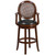 48.25" Black and Brown Transitional Perforated Back Bar Stool with Arms Swivel Seat - IMAGE 4