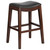 30" Black and Brown Barstool with Black Leather Saddle Seat - IMAGE 1