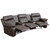 3-Seater Brown Reclining Theater Seating Unit with Curved Cup Holders 117" - IMAGE 1