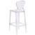 43.75" Clear Transparent Contemporary Ghost Outdoor Barstool with Teardrop Back - IMAGE 3