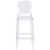 43.75" Clear Transparent Contemporary Ghost Outdoor Barstool with Teardrop Back - IMAGE 4