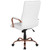 43" White and Rose Gold Contemporary Executive Swivel Office Chair with Dual Wheel Casters - IMAGE 3