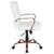 40.75" White and Rose Gold Mid-Back Executive Swivel Office Chair with Dual Wheel Casters - IMAGE 2