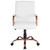 40.75" White and Rose Gold Mid-Back Executive Swivel Office Chair with Dual Wheel Casters - IMAGE 4
