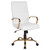 43" White and Gold Contemporary Executive Swivel Office Chair with Dual Wheel Casters - IMAGE 1