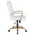43" White and Gold Contemporary Executive Swivel Office Chair with Dual Wheel Casters - IMAGE 2