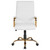 43" White and Gold Contemporary Executive Swivel Office Chair with Dual Wheel Casters - IMAGE 4