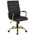 43" Black and Gold Contemporary Executive Swivel Office Chair with Dual Wheel Casters - IMAGE 1