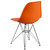 31.5" Orange and Silver Accent Chair with Geometric Chrome Legs - IMAGE 3