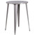 41'' Round Silver Metal Indoor-Outdoor Bar Table Set with 4 Vertical Slat Back Stools - IMAGE 2