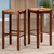 Set of 2 Walnut Unique Kaden Square Seat Comfortable Bar Stools, 29" - IMAGE 4