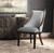 40" Janis Ebony Curved Back Accent Chair with Brass Nailhead Trim - IMAGE 2
