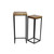 Set of 2 Brown and Black Square Top Side Tables with Base - IMAGE 4