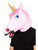 Unicorn with Horn Overhead Unisex Adult Halloween Mask Costume Accessory - One Size - IMAGE 1