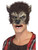 35" Brown and Black Werewolf Half Face Men Adult Halloween Mask Costume Accessory - One Size - IMAGE 1