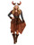 49" Brown and Gray Viking Barbarian Queen Women Adult Halloween Costume - Medium - IMAGE 1