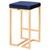 Set of 2 Midas Gold Geometric and Royal Blue Velvet Upholstered Counter Stools 27" - IMAGE 4