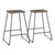 Set of 2 Zac Industrial Counter Stool in Black Metal and Espresso Wood - IMAGE 1