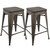 Set of 2 Oregon Industrial Antique and Espresso Stackable Counter Stools 24.25" - IMAGE 1