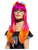 Pink and Orange Day of the Dead Women Adult Halloween Wig Costume Accessory - One Size - IMAGE 2
