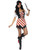 42" Red and White Striped Pirate Women Adult Halloween Costume - Medium - IMAGE 1