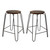 Set of 2 Chestnut Brown and Black Stackable Counter Stools 24" - IMAGE 1