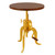 19" Brown and Gold Adjustable Crank Round Accent Table - IMAGE 1