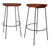 Set of 2 Chestnut Brown and Black Bar Stools with Curved Seat 30.5" - IMAGE 1