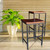 24" Chestnut Brown and Black Counter Stool with Saddle Seat - IMAGE 2
