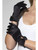 20" Black Short Women Adult Halloween Gloves with Bow Costume Accessory - One Size - IMAGE 1