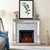44" Silver and White Contemporary Mirrored Fireplace Mantel - IMAGE 3