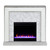 44" Silver and White Color Changing Mirrored Electric Fireplace - IMAGE 1