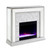 44" Silver and White Color Changing Mirrored Electric Fireplace - IMAGE 2