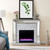 44" Silver and White Color Changing Mirrored Electric Fireplace - IMAGE 3
