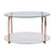 33" Gold and Gray Contemporary Tempered Glass Top Cocktail Table with Shelf - IMAGE 1