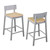 Set of 2 Gray and Beige Two-Tone Counter Stools - IMAGE 1