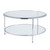 33.75" Silver and Clear 1920's Inspired Glass Round Cocktail Table - IMAGE 1