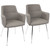 Set of 2 Gray Leather Andrew Contemporary Dining/Accent Chair 33” - IMAGE 1