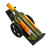 12" Black Wine Bottle Wooden Cart with Wheels - IMAGE 2